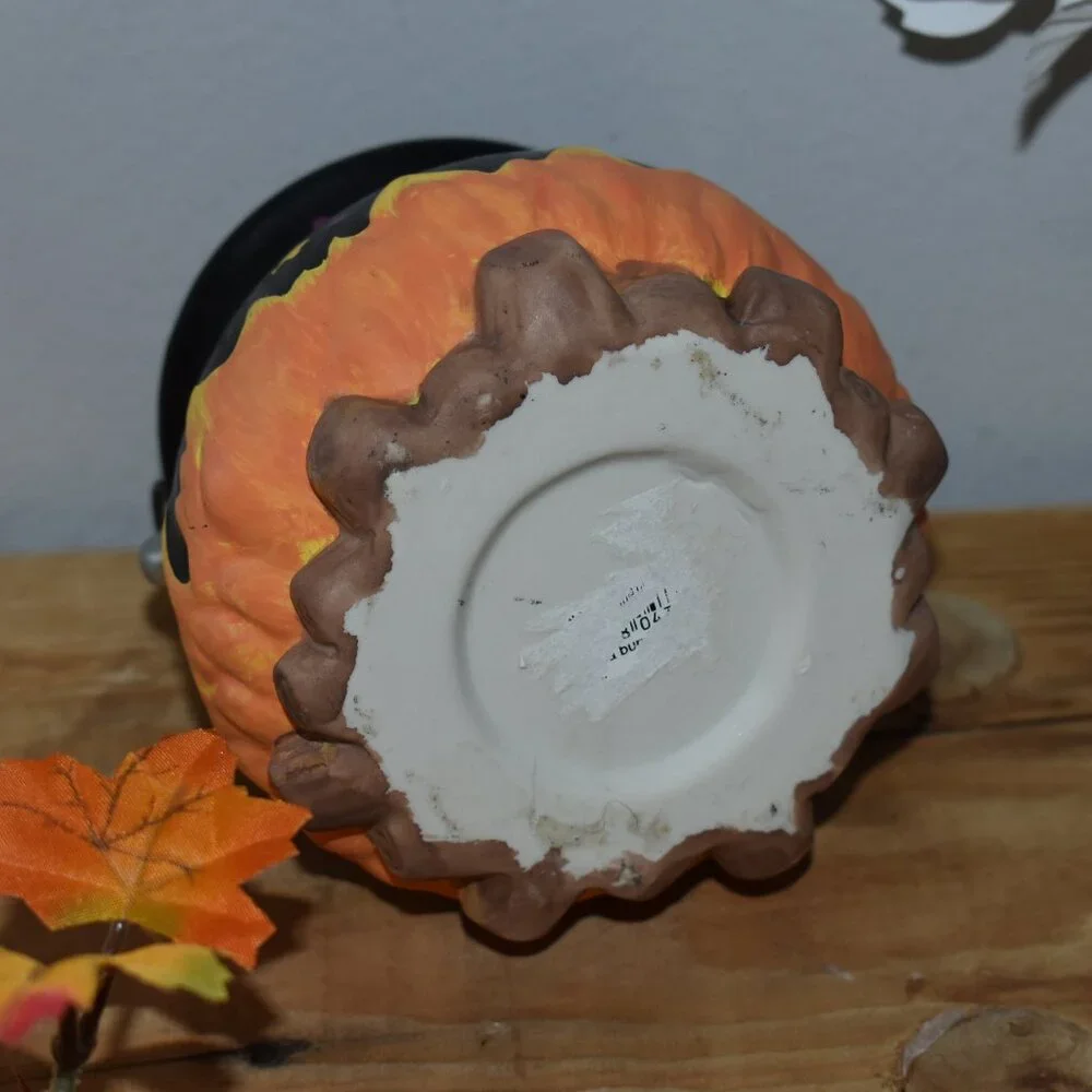 Vintage Ceramic Stars Moon Witch Cauldron Candle Holder Fall Halloween Decor